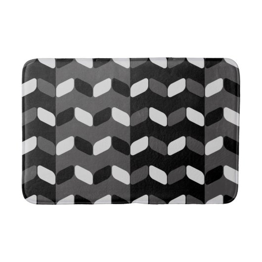 Diagonal Rectangles Black Dark Gray Badematte (Vorderseite)