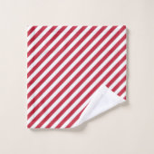 Diagonal red and white stripes pattern badhandtuch set (Waschlappen)