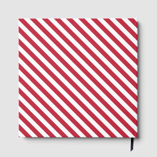 Diagonal red and white stripes pattern gästebuch (Rückseite)