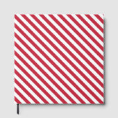 Diagonal red and white stripes pattern gästebuch (Vorderseite)