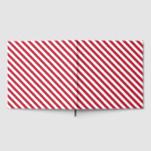 Diagonal red and white stripes pattern gästebuch (Voll)