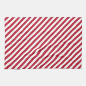 Diagonal red and white stripes pattern geschirrtuch (Horizontal)