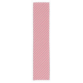 Diagonal red and white stripes pattern kurzer tischläufer (Vorderseite)