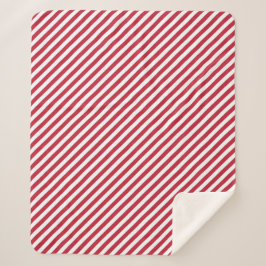 Diagonal red and white stripes pattern sherpadecke