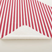 Diagonal red and white stripes pattern sherpadecke (3/4)