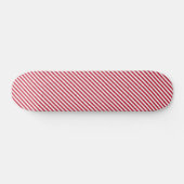 Diagonal red and white stripes pattern skateboard (Horizontal)