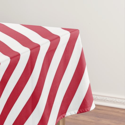 Diagonal red and white stripes pattern tischdecke (Beispiel)