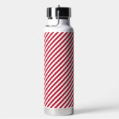 Diagonal red and white stripes pattern trinkflasche (rechts)