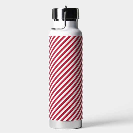 Diagonal red and white stripes pattern trinkflasche (rechts)