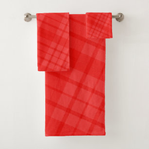 Diagonal Red Kariert Badhandtuch Set