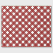 Diagonal Red und White Buffalo Kariert Geschenkpapier (Flach)