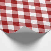 Diagonal Red und White Buffalo Kariert Geschenkpapier (Ecke)