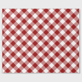 Diagonal Red und White Buffalo Kariert Geschenkpapier (Flach)