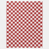 Diagonal Red und White Gingham Kariert Fleecedecke (Vorderseite)