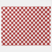 Diagonal Red und White Gingham Kariert Fleecedecke (Vorderseite (Horizontal))