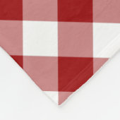 Diagonal Red und White Gingham Kariert Fleecedecke (Ecke)