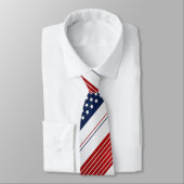 Diagonal Red White Blue Stars & Stripes Pattern Krawatte (Gebunden)