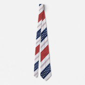 Diagonal Red White Blue Stars & Stripes Pattern Krawatte (Rückseite)