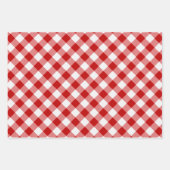 Diagonal Red White Squares Buffalo Karierter Karo Geschenkpapier Set (Vorderseite)