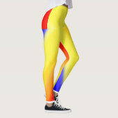 Diagonal Red Yellow Blue Waves Leggings (Rechts)