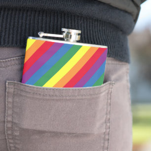 Diagonal-Regenbogenmuster Flachmann
