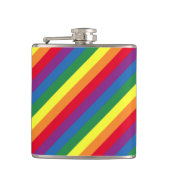 Diagonal-Regenbogenmuster Flachmann (Vorderseite)