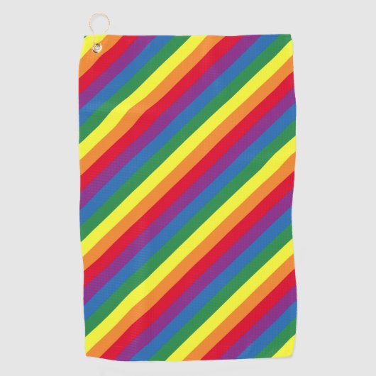 Diagonal-Regenbogenmuster Golfhandtuch (Vorderseite)