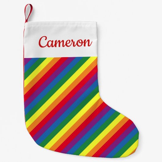 Diagonal-Regenbogenmuster Kleiner Weihnachtsstrumpf (Vorderseite)