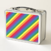 Diagonal-Regenbogenmuster Metall Brotdose (Rückseite)