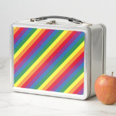 Diagonal-Regenbogenmuster Metall Brotdose (Beispiel)