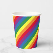 Diagonal-Regenbogenmuster Pappbecher (Rückseite)
