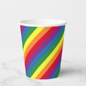 Diagonal-Regenbogenmuster Pappbecher (Vorderseite)