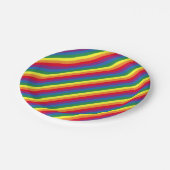 Diagonal-Regenbogenmuster Pappteller (Schrägansicht)