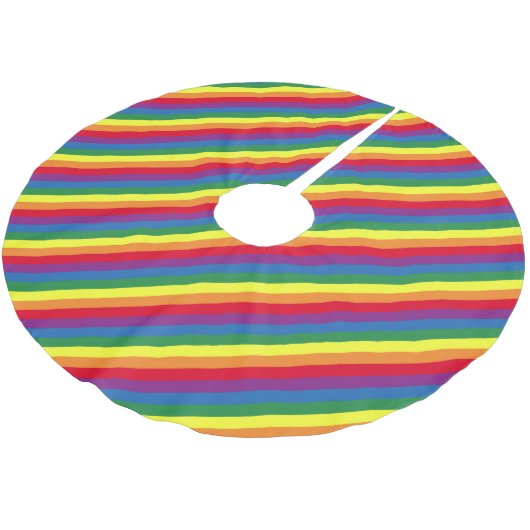 Diagonal-Regenbogenmuster Polyester Weihnachtsbaumdecke (Schrägansicht)