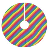 Diagonal-Regenbogenmuster Polyester Weihnachtsbaumdecke (Vorderseite)