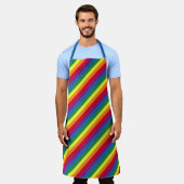 Diagonal-Regenbogenmuster Schürze (Getragen)