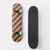 Diagonal-Regenbogenmuster Skateboard (Vorderseite)