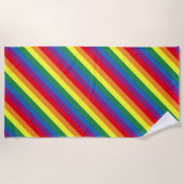 Diagonal-Regenbogenmuster Strandtuch (Vorderseite)