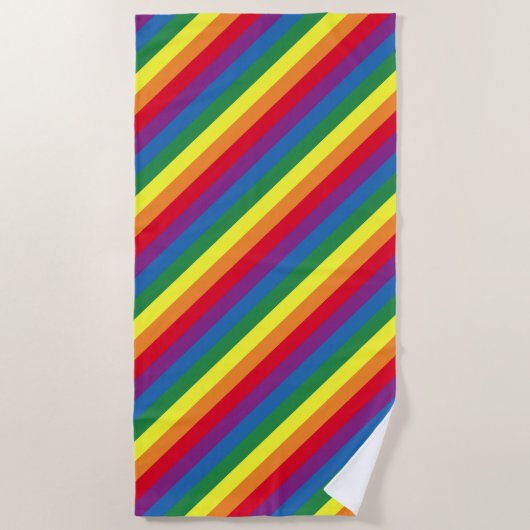 Diagonal-Regenbogenmuster Strandtuch (Vorderseite)
