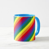 Diagonal-Regenbogenmuster Tasse (VorderseiteRechts)
