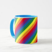 Diagonal-Regenbogenmuster Tasse (Vorderseite Links)