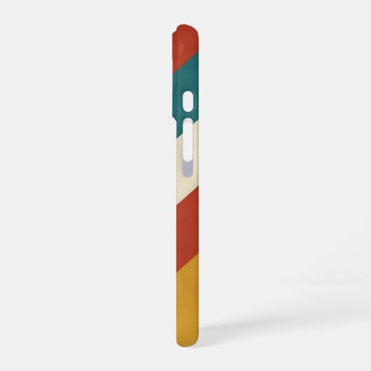 Diagonal Retro Bands iPhone 16 Hülle (Linke Seite)