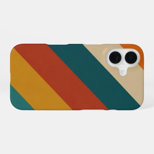 Diagonal Retro Bands iPhone 16 Hülle (Rückseite (Horizontal))