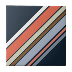 Diagonal Retro Design Streifen Fliese