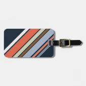 Diagonal Retro Design Streifen Gepäckanhänger (Vorderseite horizontal)