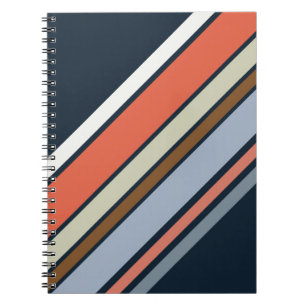Diagonal Retro Design Streifen Notizblock
