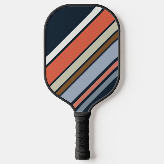 Diagonal Retro Design Streifen Pickleball Schläger (Vorderseite)