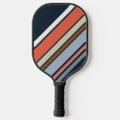 Diagonal Retro Design Streifen Pickleball Schläger (Rückseite)