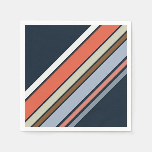 Diagonal Retro Design Streifen Serviette (Vorderseite)
