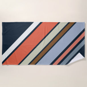 Diagonal Retro Design Streifen Strandtuch